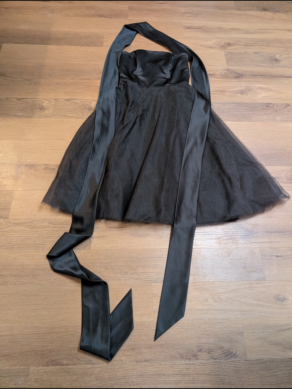 Dessy Collection 2054 Strapless Tulle Midi Dress Wide Convertible Sash Size 10 - Picture 5 of 10